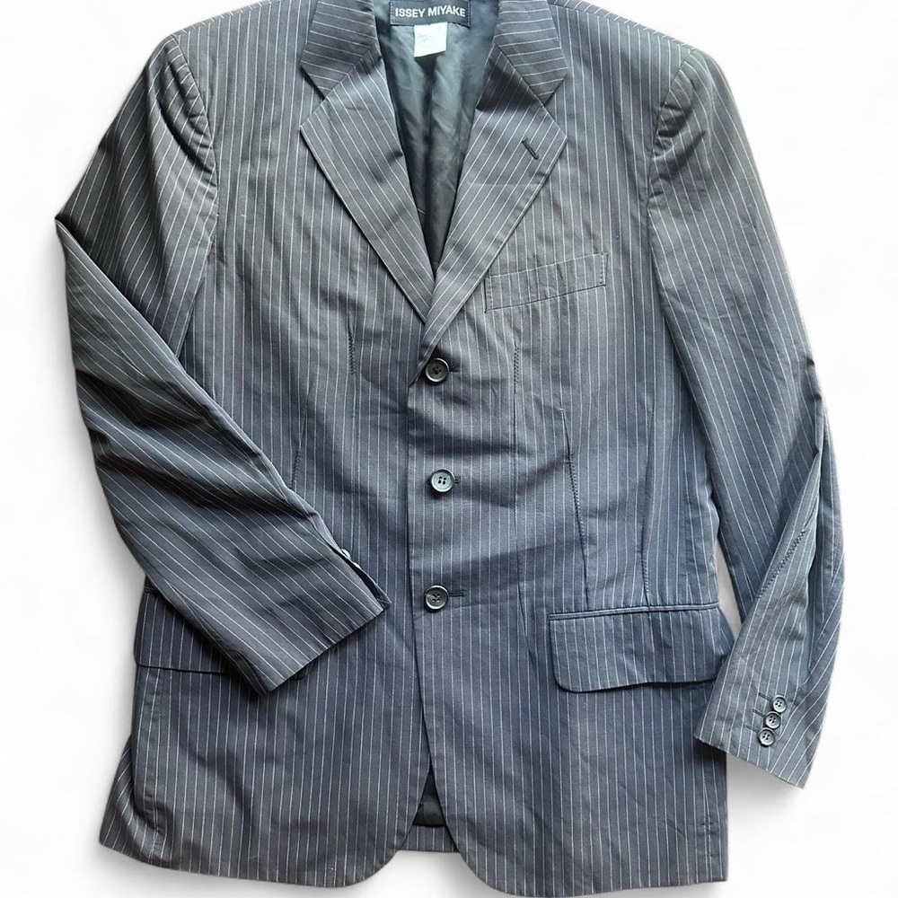 Issey Miyake Gray Pinstripe Blazer